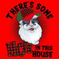 There's Some Ho's In This House Plaid Santa Santa Hat thumb 1
