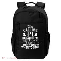 They Call Me PI Because I'm Irrational Backpack thumb 0