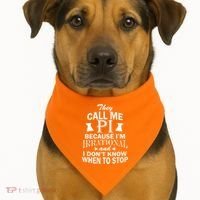 They Call Me PI Because I'm Irrational USA-Made Doggie Bandana thumb 1