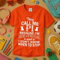 They Call Me PI Because I'm Irrational Kids T-Shirt thumb 3