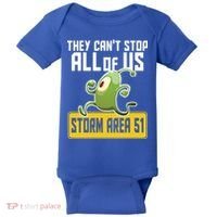 They Can't Stop Us All Storm Area 51 Alien Running Baby Bodysuit thumb 0