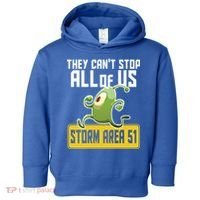 They Can't Stop Us All Storm Area 51 Alien Running Toddler Hoodie thumb 0