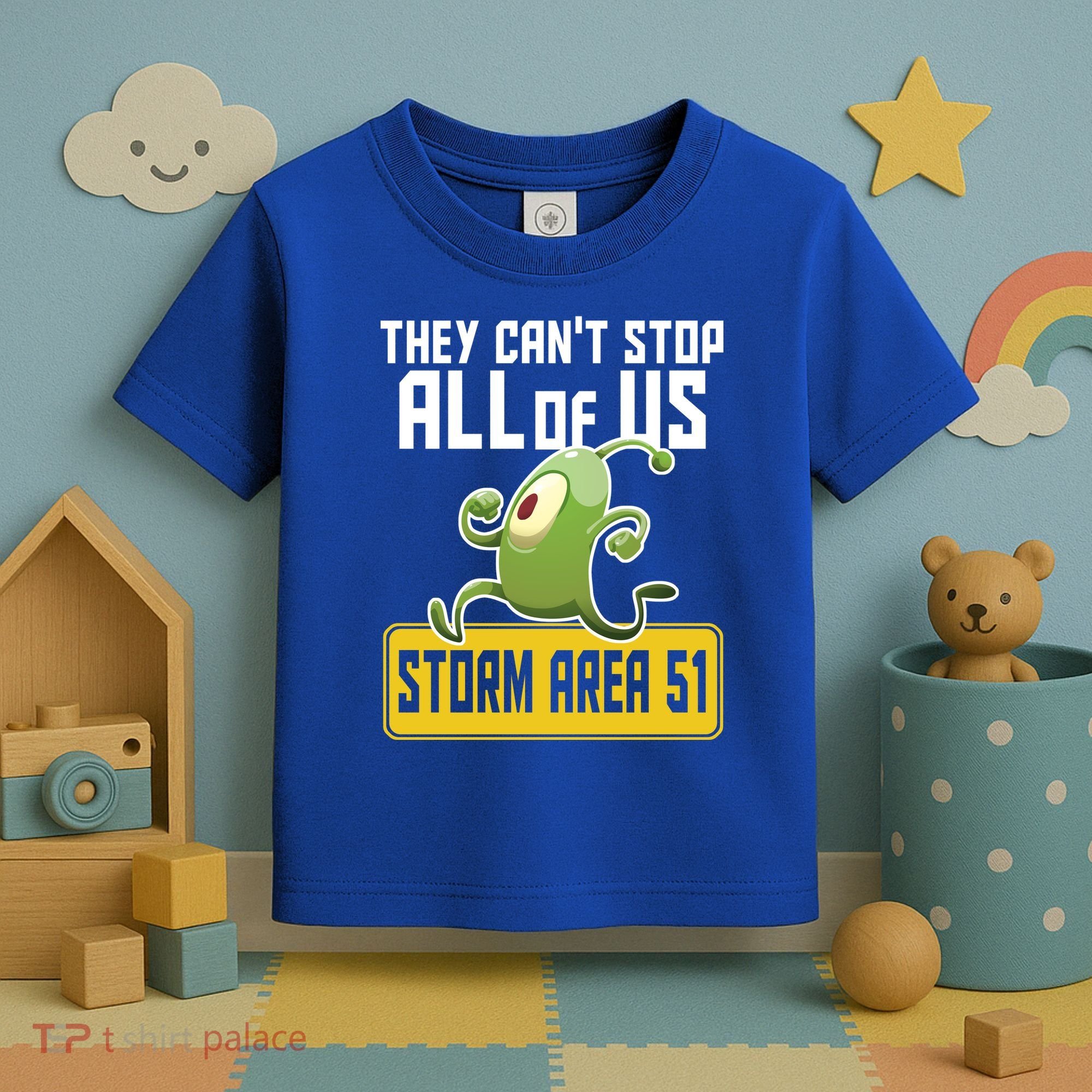 They Can't Stop Us All Storm Area 51 Alien Running Toddler T-Shirt