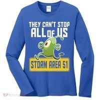 They Can't Stop Us All Storm Area 51 Alien Running Women's Long Sleeve Shirt thumb 0