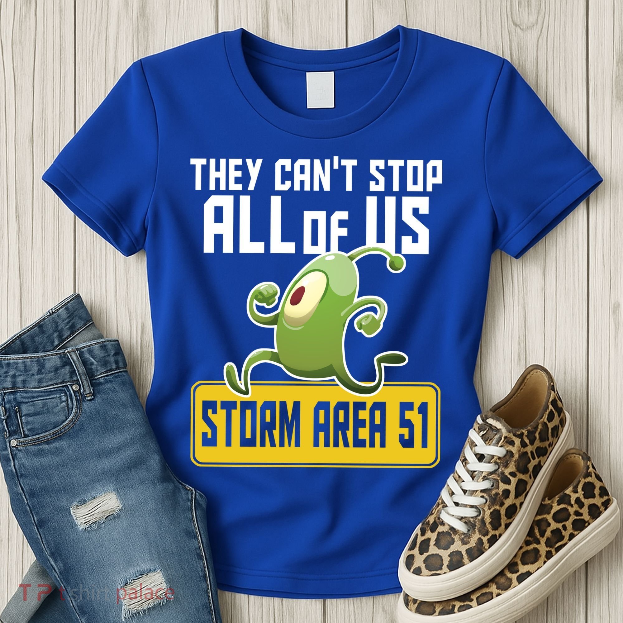 They Can't Stop Us All Storm Area 51 Alien Running Women's T-Shirt