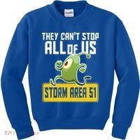 They Can't Stop Us All Storm Area 51 Alien Running Kids Sweatshirt thumb 0