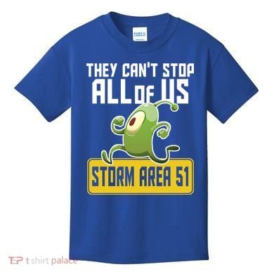 They Can't Stop Us All Storm Area 51 Alien Running Kids T-Shirt