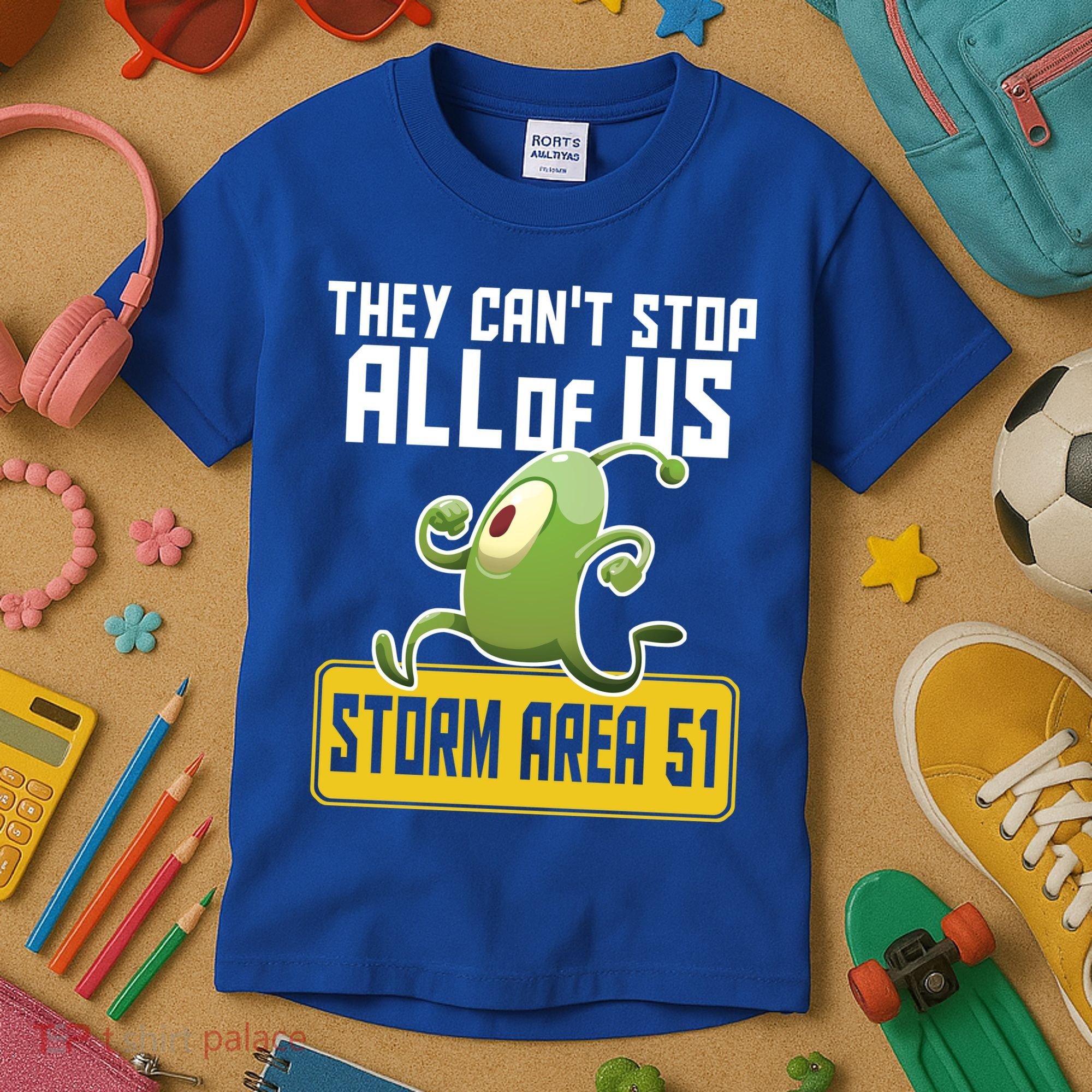 They Can't Stop Us All Storm Area 51 Alien Running Kids T-Shirt