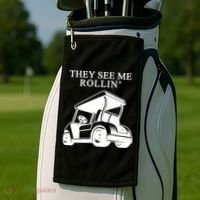 They See Me Rollin Funny Golf Cart Golf Towel thumb 2