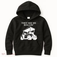 They See Me Rollin Funny Golf Cart Kids Hoodie thumb 0