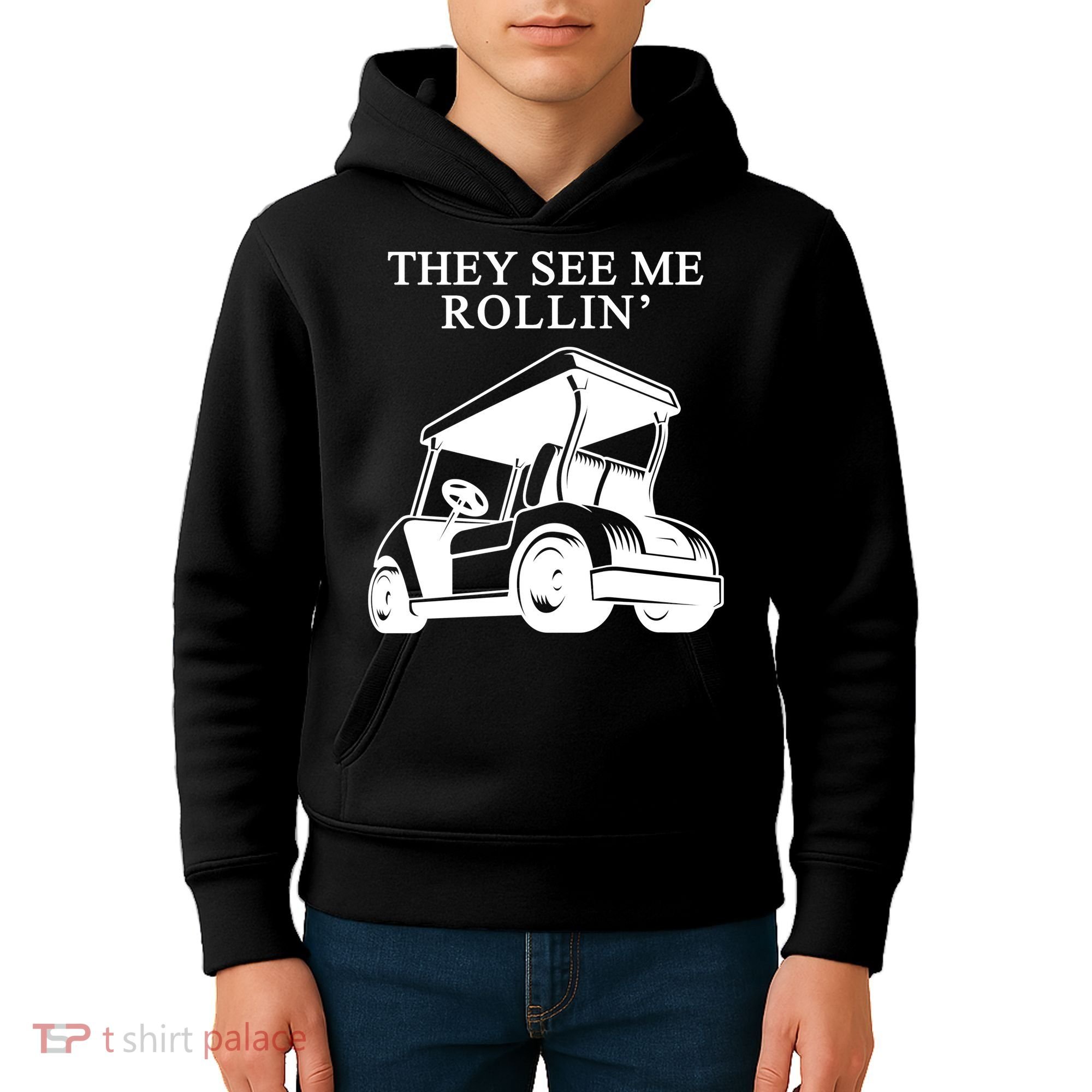 They See Me Rollin Funny Golf Cart Kids Hoodie