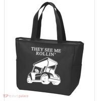 They See Me Rollin Funny Golf Cart Tote Bag thumb 3