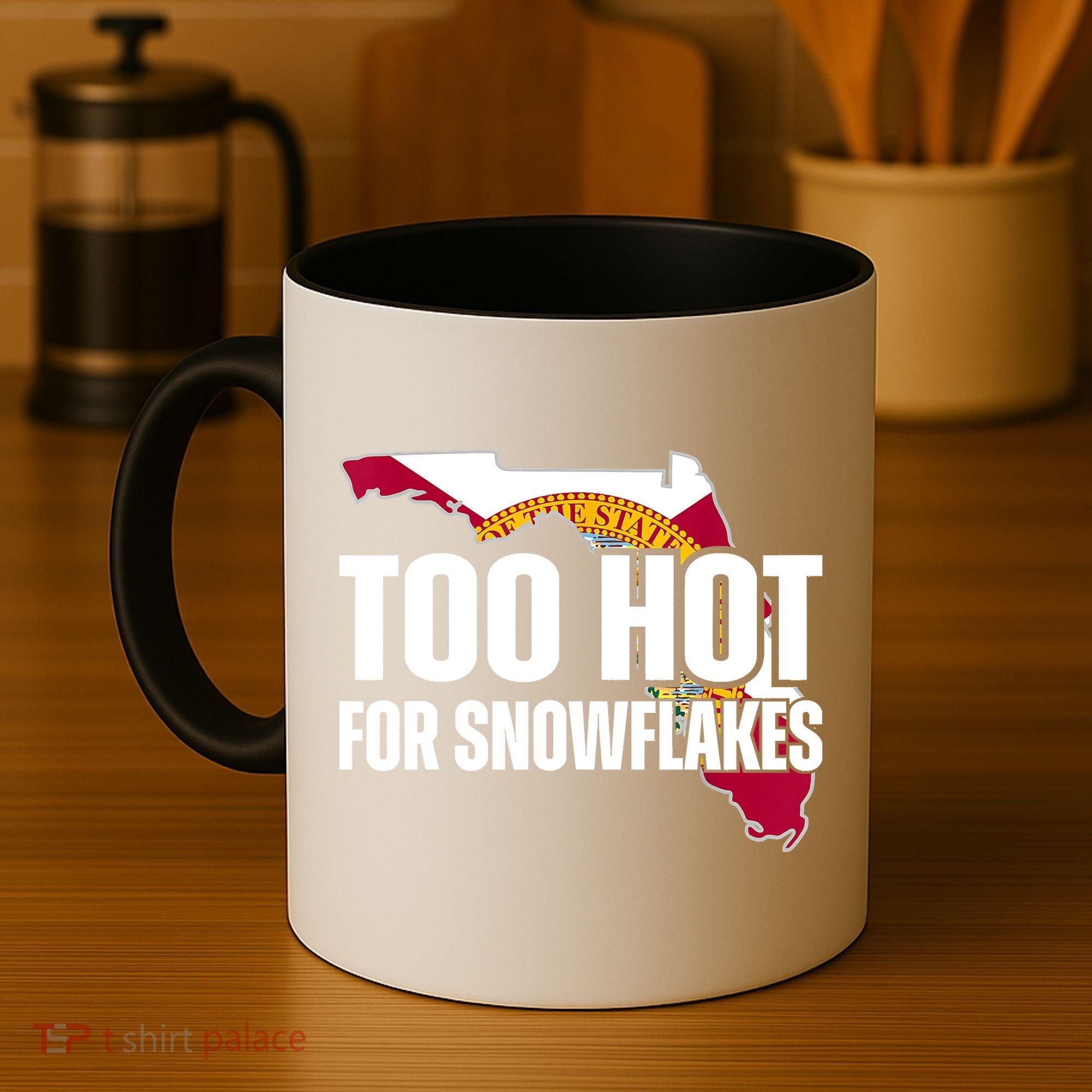 Too Hot For Snowflakes Florida Flag Map State Funny Saying Coffee Mug
