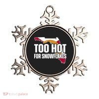 Too Hot For Snowflakes Florida Flag Map State Funny Saying Ornament thumb 0
