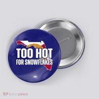 Too Hot For Snowflakes Florida Flag Map State Funny Saying Button thumb 0
