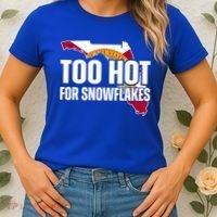 Too Hot For Snowflakes Florida Flag Map State Funny Saying Women's T-Shirt thumb 2