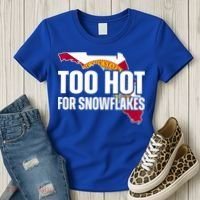 Too Hot For Snowflakes Florida Flag Map State Funny Saying Women's T-Shirt thumb 3