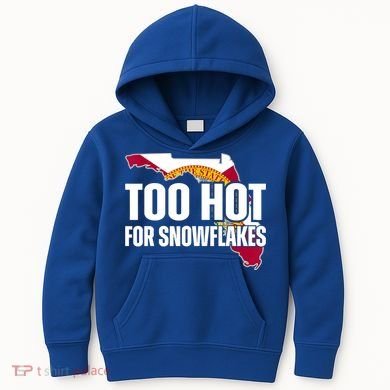 Too Hot For Snowflakes Florida Flag Map State Funny Saying Kids Hoodie