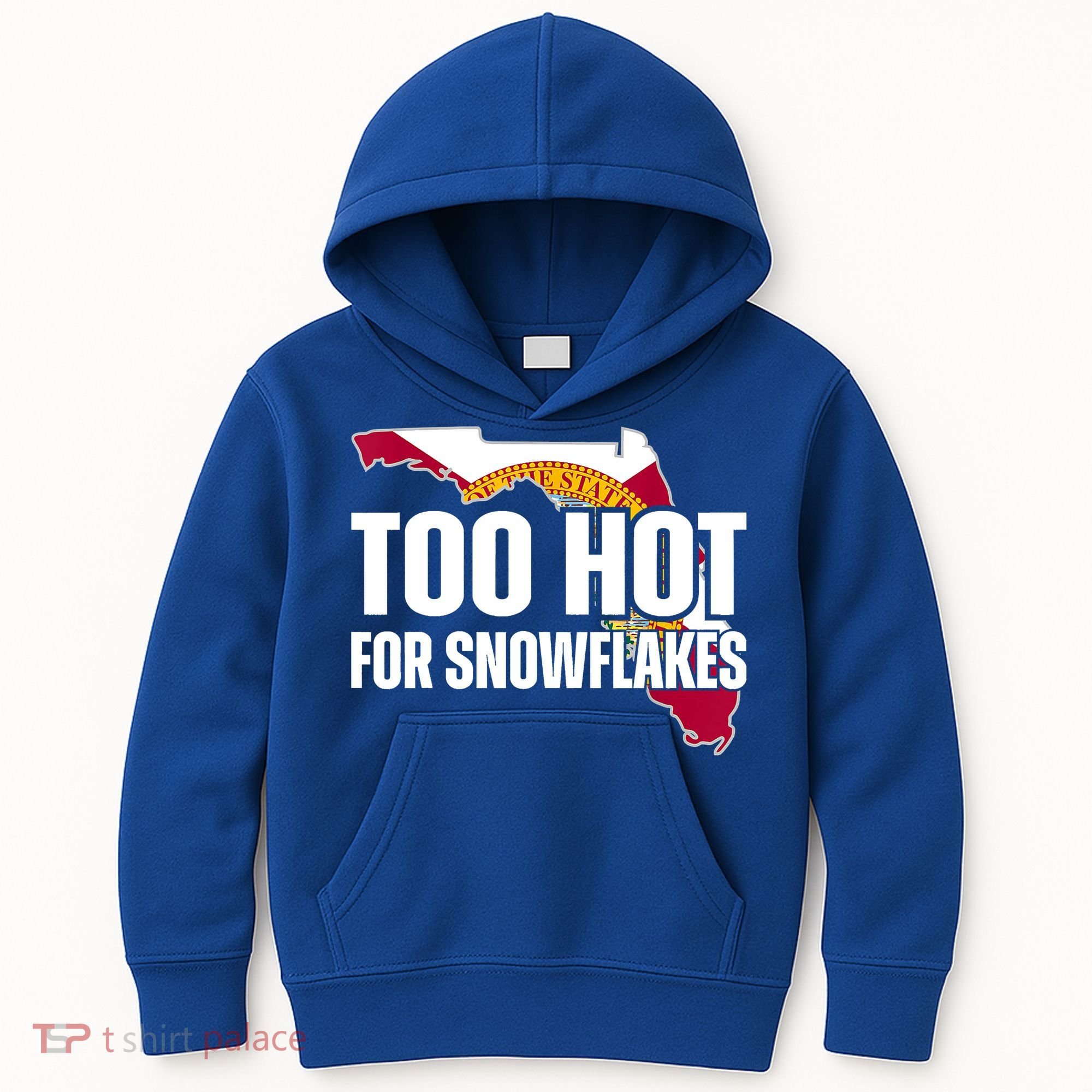 Too Hot For Snowflakes Florida Flag Map State Funny Saying Kids Hoodie