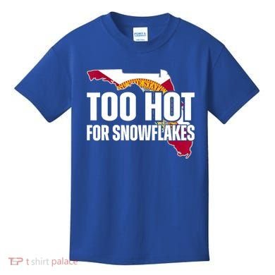 Too Hot For Snowflakes Florida Flag Map State Funny Saying Kids T-Shirt