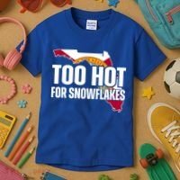 Too Hot For Snowflakes Florida Flag Map State Funny Saying Kids T-Shirt thumb 3