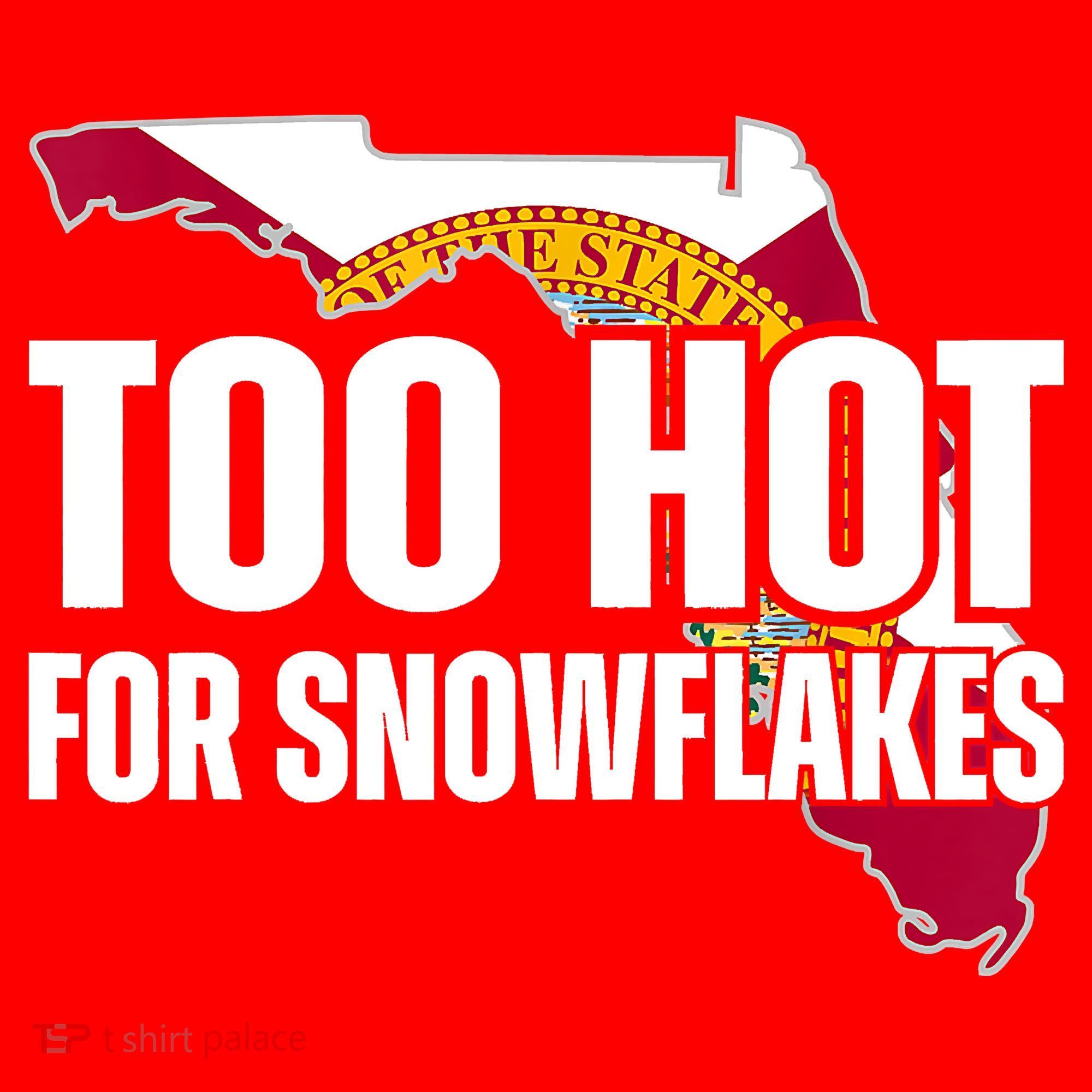 Too Hot For Snowflakes Florida Flag Map State Funny Saying Santa Hat