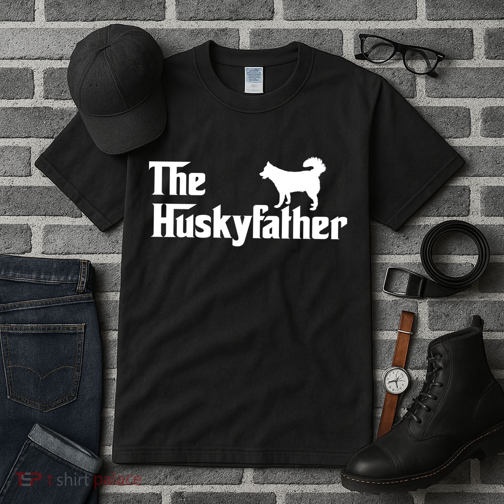 The Husky Father Funny Husky Owner Dad Gifts Tall T-Shirt