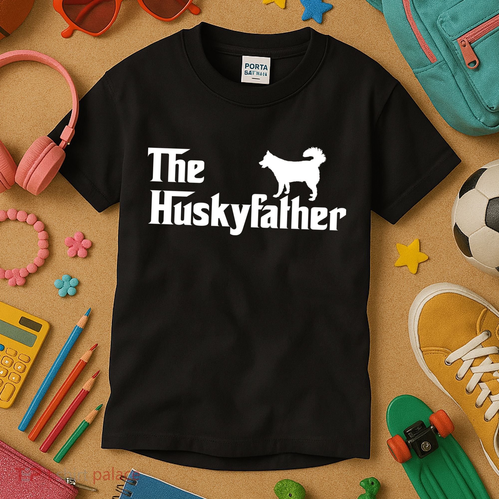 The Husky Father Funny Husky Owner Dad Gifts Kids T-Shirt