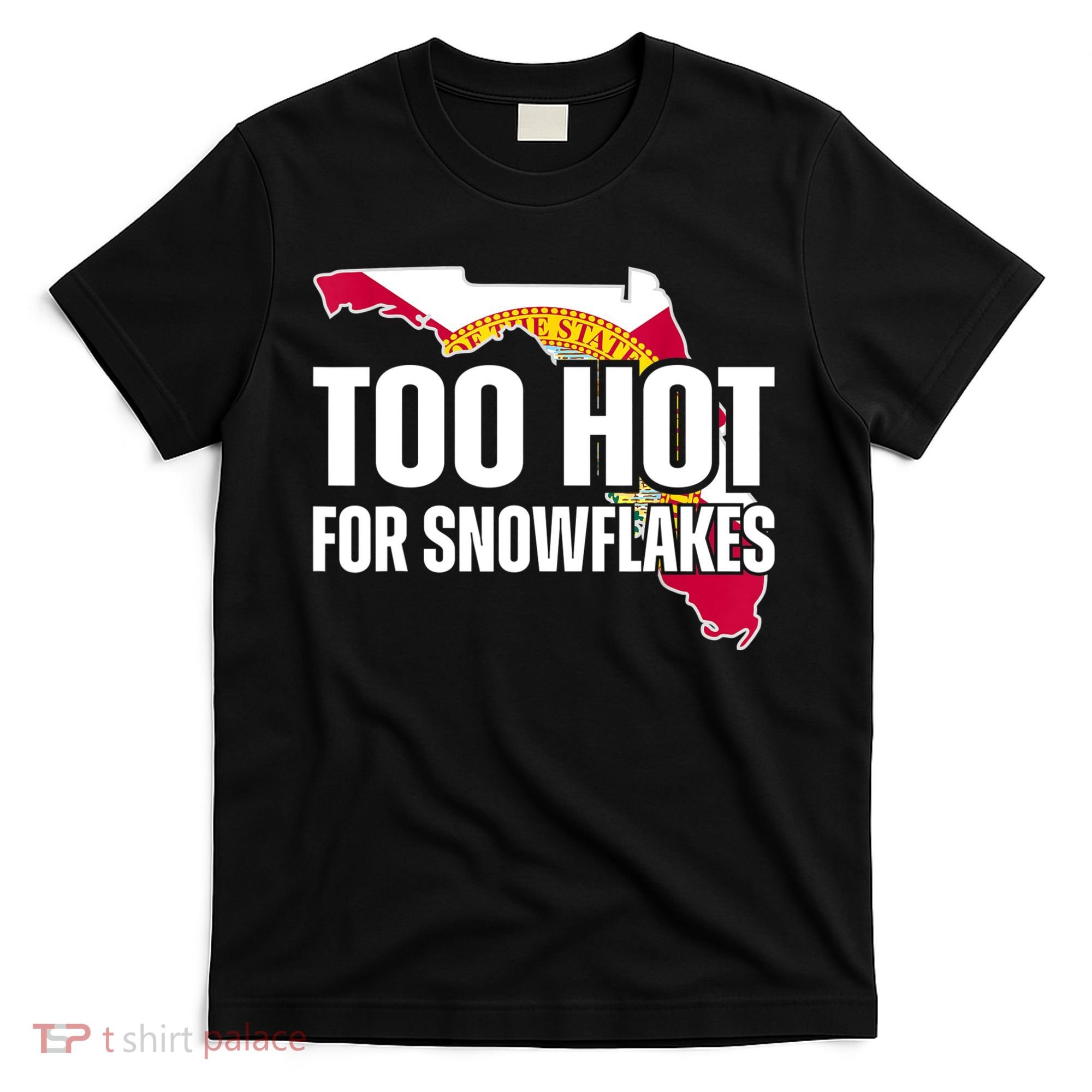 Too Hot For Snowflakes Florida Flag Map State Funny Saying T-Shirt