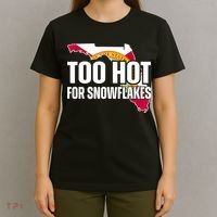 Too Hot For Snowflakes Florida Flag Map State Funny Saying T-Shirt thumb 4