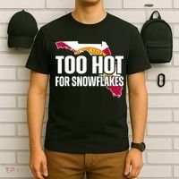 Too Hot For Snowflakes Florida Flag Map State Funny Saying T-Shirt thumb 6