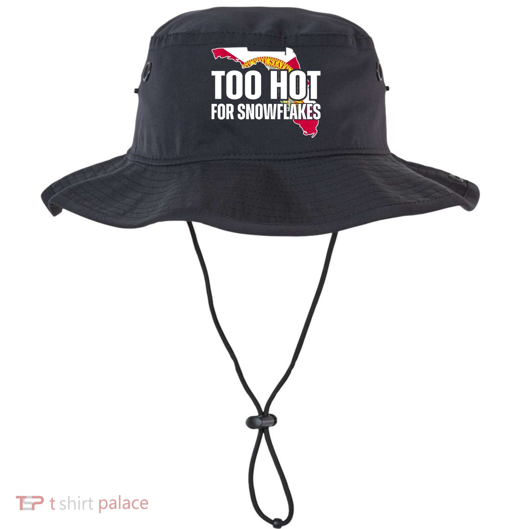 Too Hot For Snowflakes Florida Flag Map State Funny Saying Bucket Hat