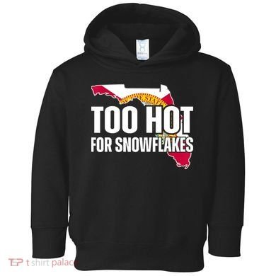 Too Hot For Snowflakes Florida Flag Map State Funny Saying Toddler Hoodie