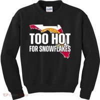 Too Hot For Snowflakes Florida Flag Map State Funny Saying Kids Sweatshirt thumb 0