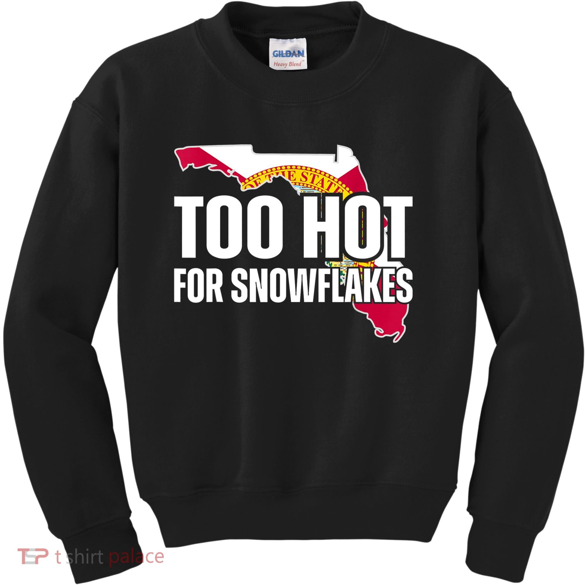 Too Hot For Snowflakes Florida Flag Map State Funny Saying Kids Sweatshirt