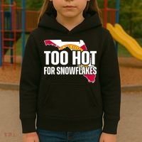 Too Hot For Snowflakes Florida Flag Map State Funny Saying Kids Hoodie thumb 3