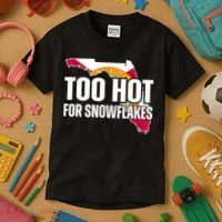 Too Hot For Snowflakes Florida Flag Map State Funny Saying Kids T-Shirt thumb 3