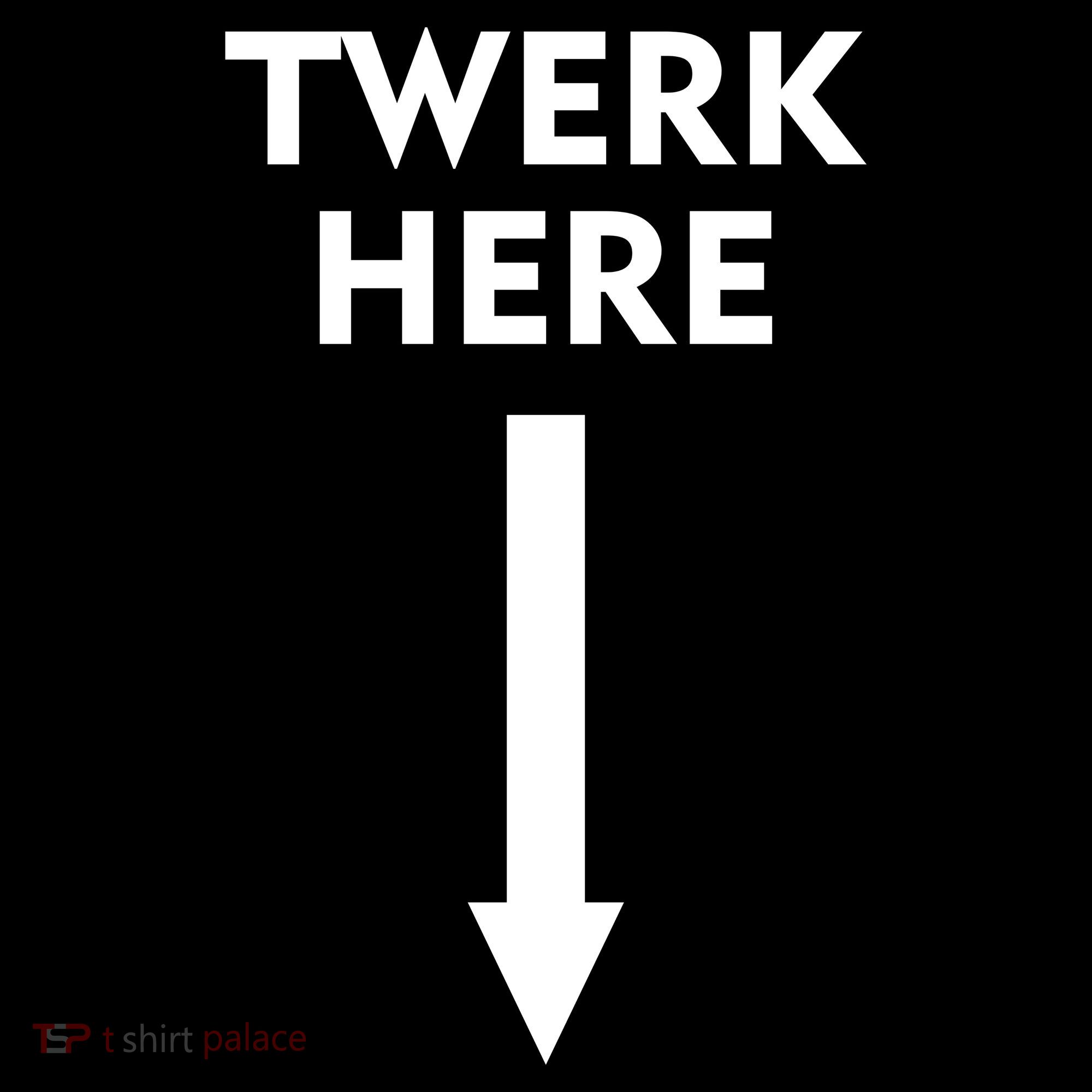 Twerk Here Funny Arrow Down Doggie Tank