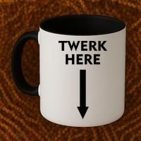 Twerk Here Funny Arrow Down Coffee Mug thumb 2