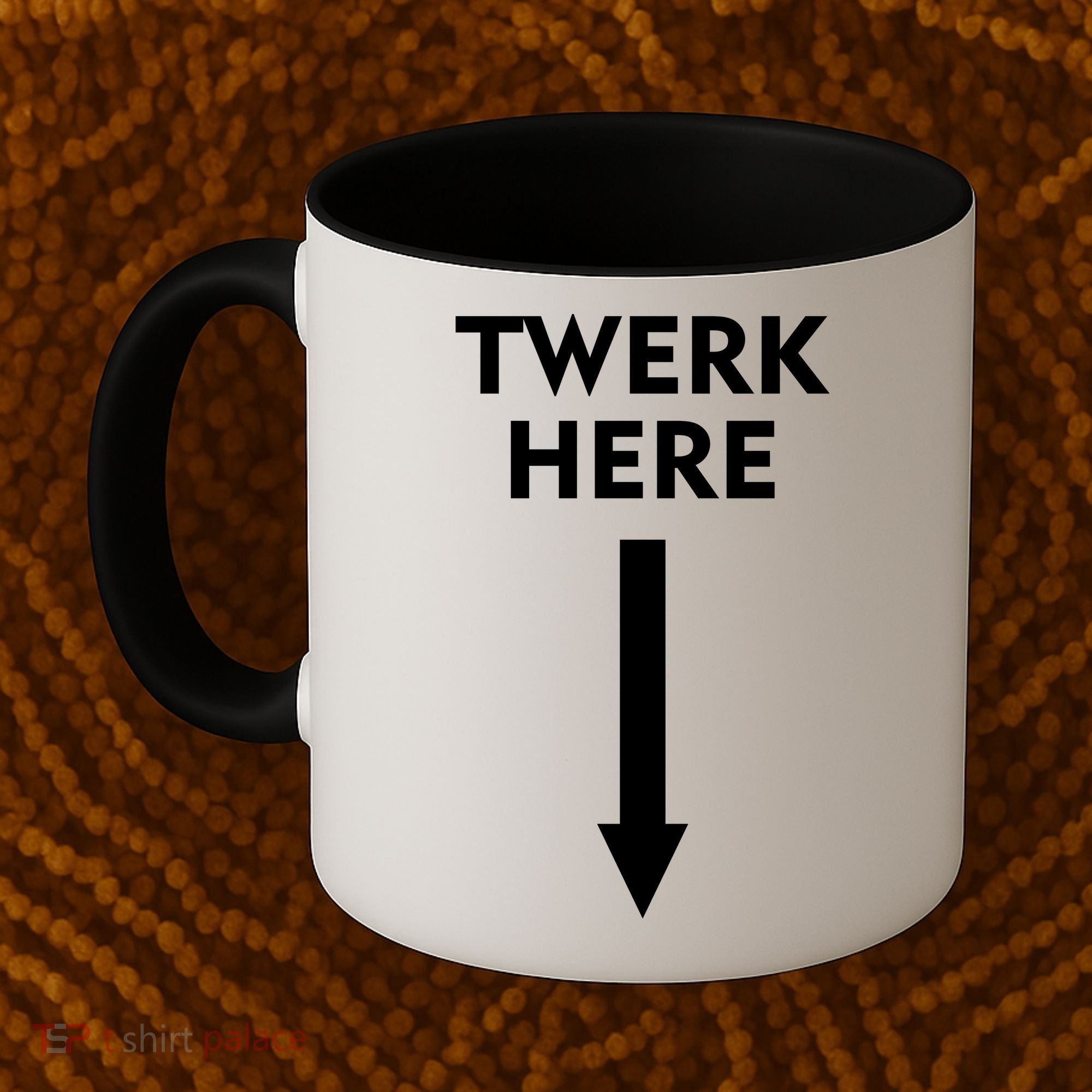 Twerk Here Funny Arrow Down Coffee Mug