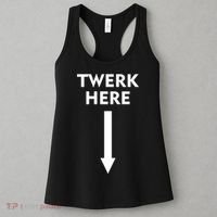 Twerk Here Funny Arrow Down Women's Tank Top thumb 3