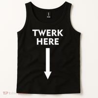 Twerk Here Funny Arrow Down Tank Top thumb 2