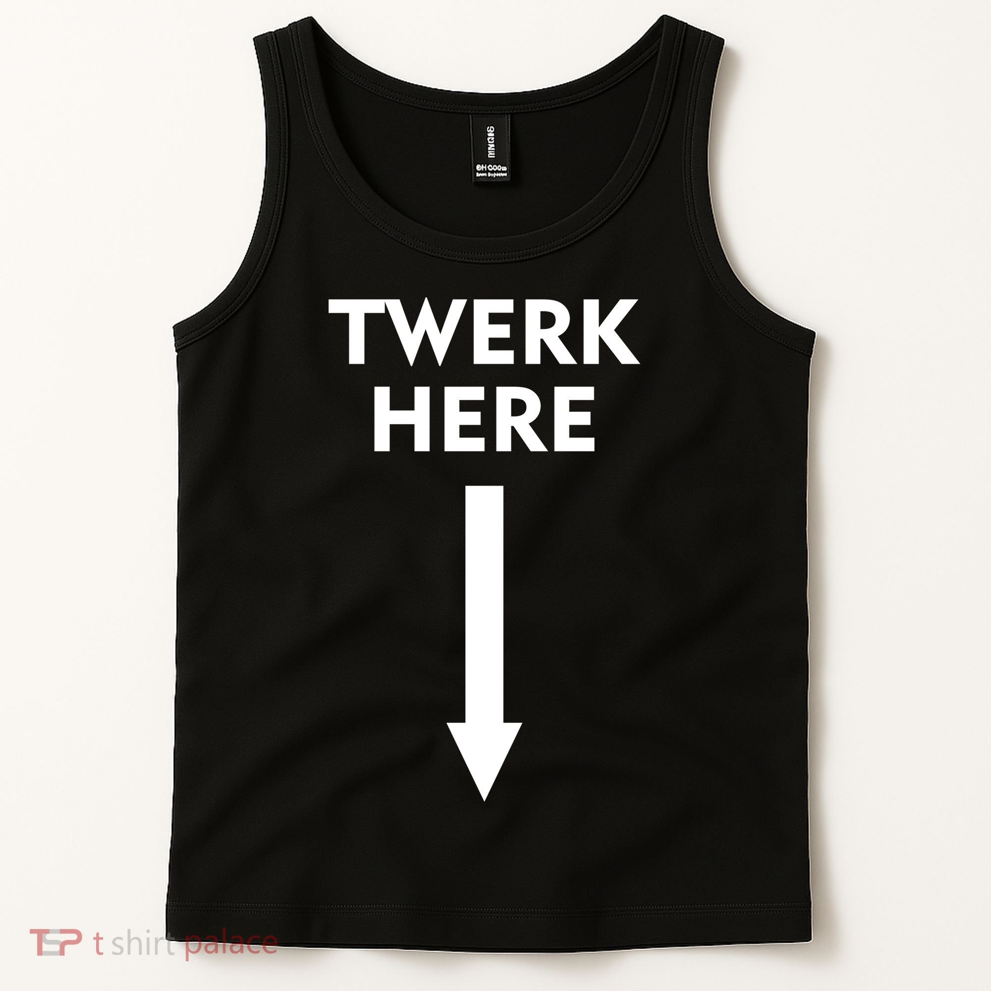 Twerk Here Funny Arrow Down Tank Top