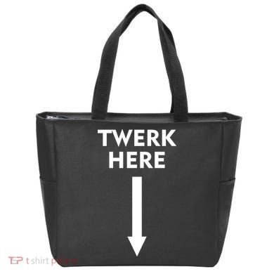 Twerk Here Funny Arrow Down Tote Bag