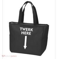 Twerk Here Funny Arrow Down Tote Bag thumb 3
