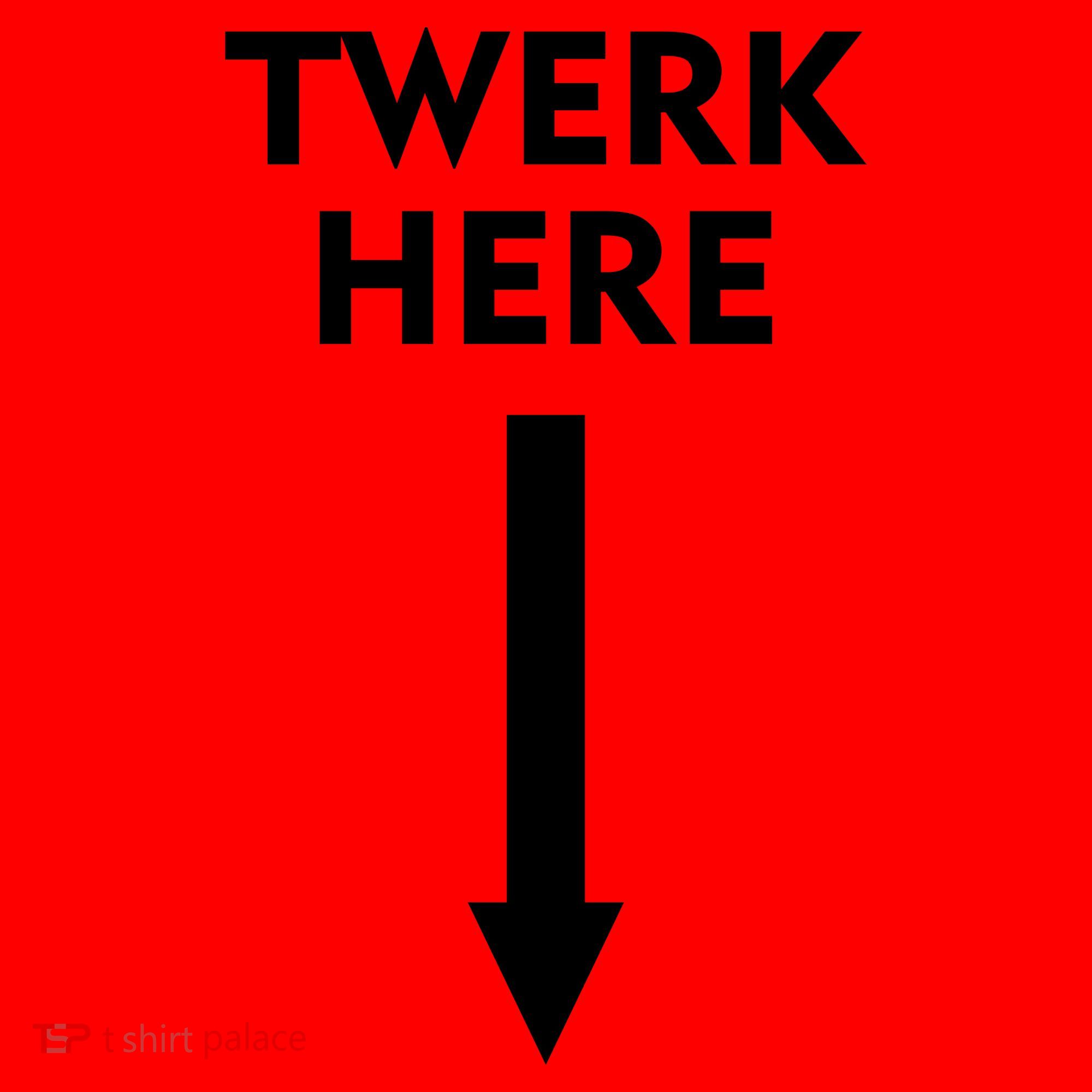 Twerk Here Funny Arrow Down Santa Hat