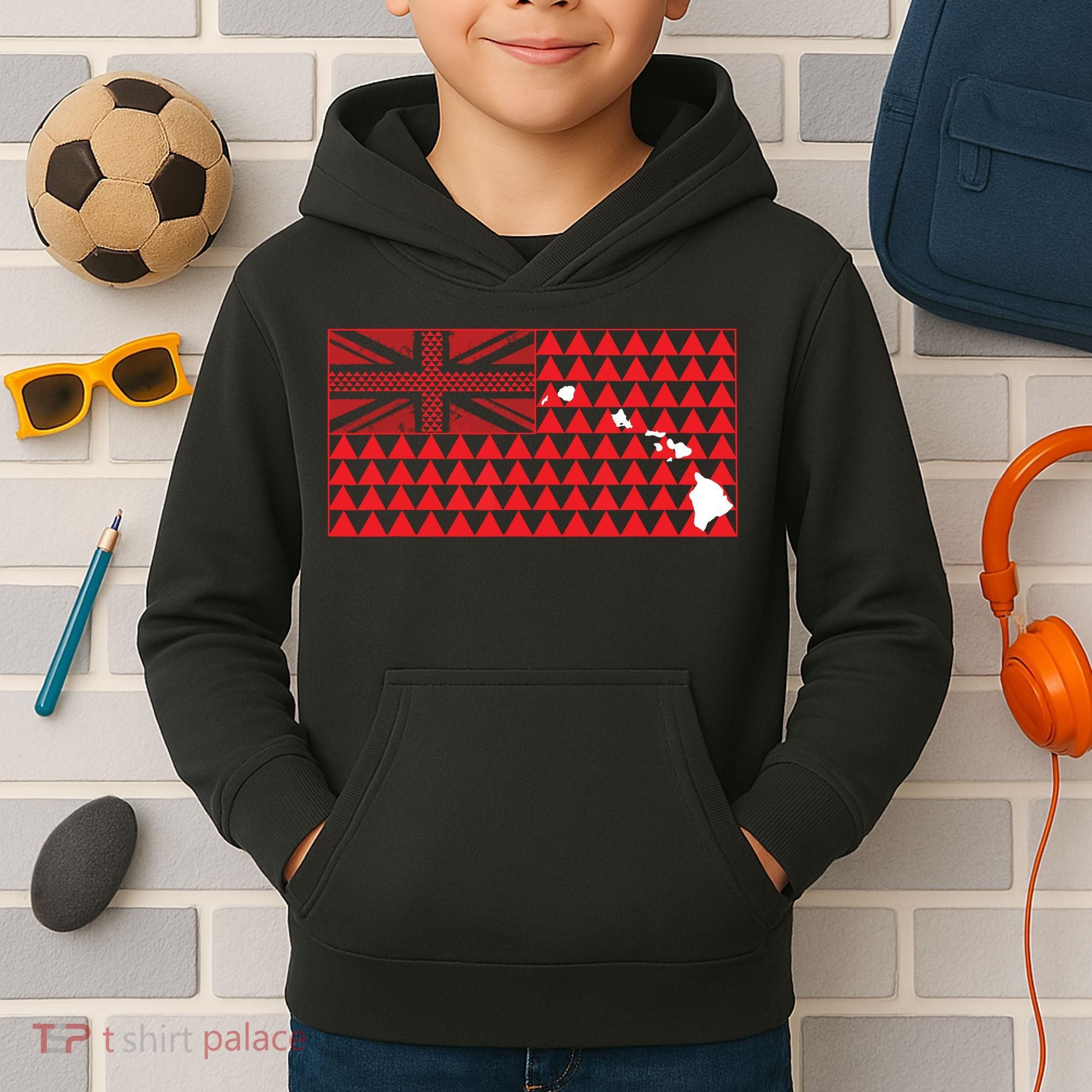 Tribal Hawaiian Flag State Of Hawaii Kids Hoodie