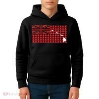 Tribal Hawaiian Flag State Of Hawaii Kids Hoodie thumb 4