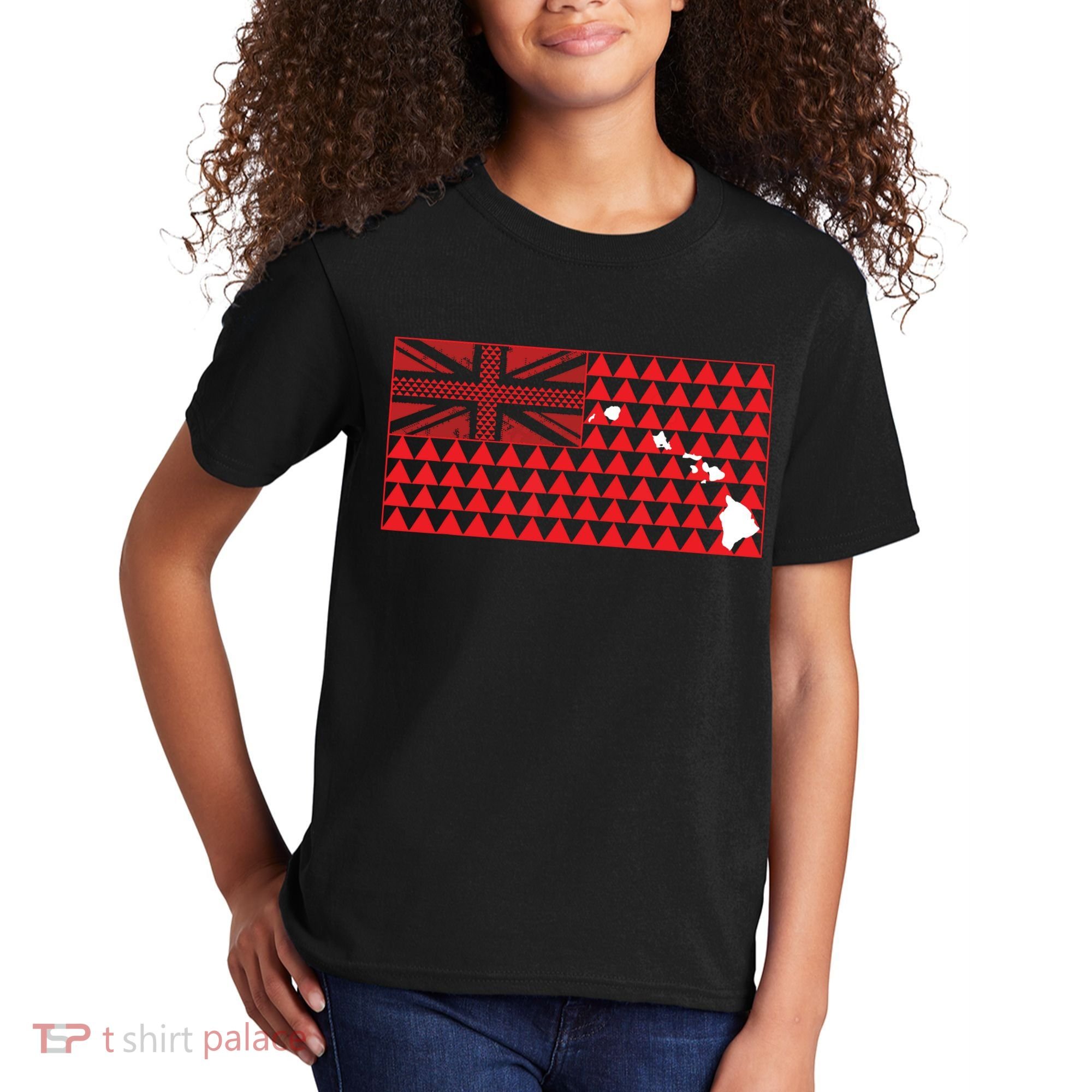 Tribal Hawaiian Flag State Of Hawaii Kids T-Shirt