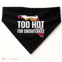 Too Hot For Snowflakes Florida Flag Map State Funny Saying USA-Made Doggie Bandana thumb 0